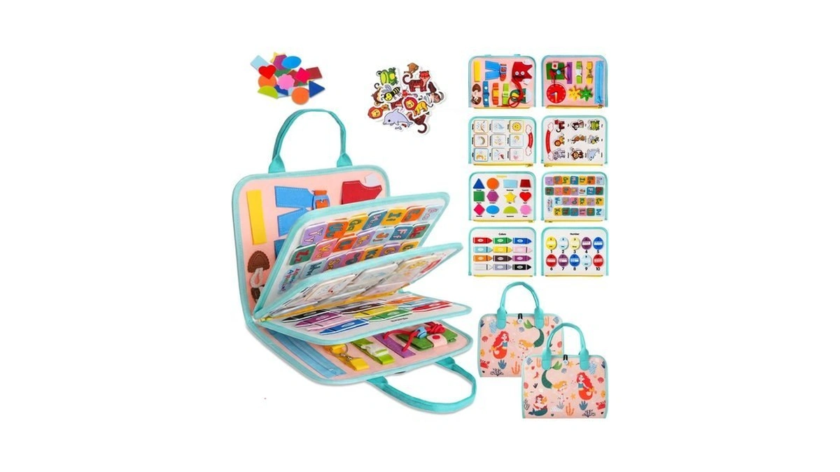 Teefrye Toddler Busy Board Montessori Toys For Toddlers 1-3 Year