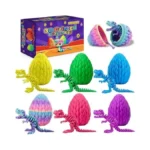 Boylove 6pcs Prefilled Easter Eggs With 3d Printed Dinosaur Toys,