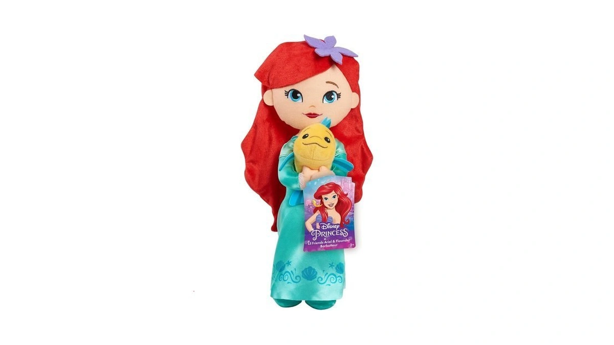 Disney Princess Lil' Friends Ariel & Flounder 14-inch Plush Doll,