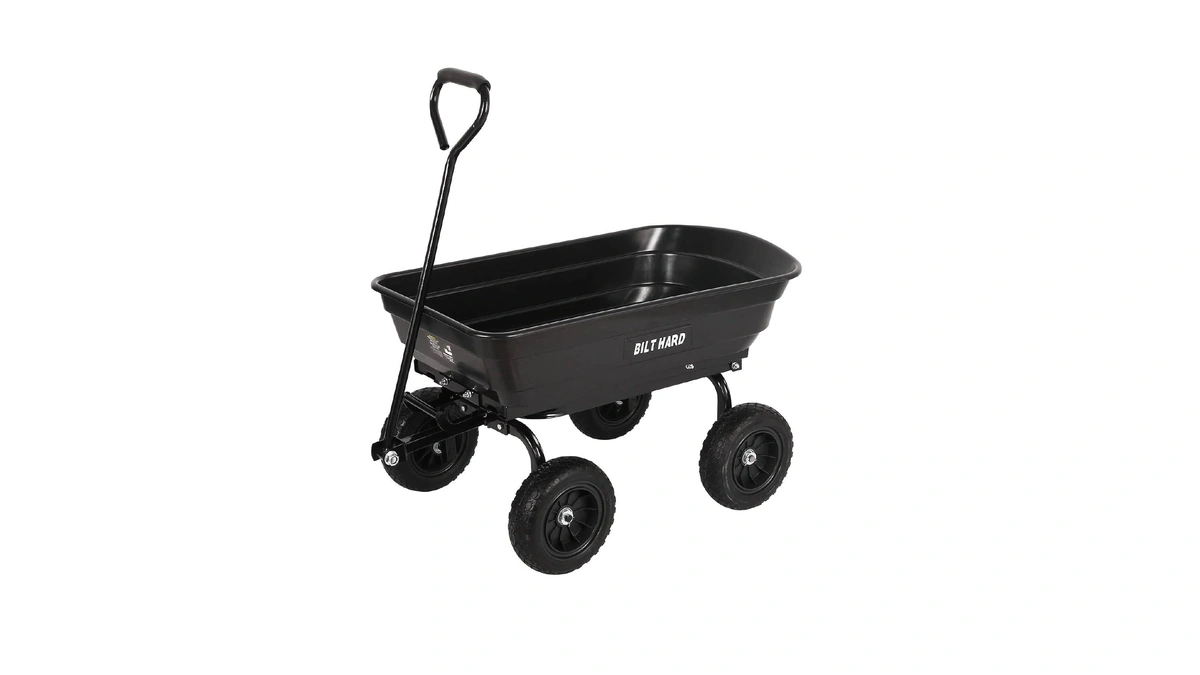 Bilt Hard 4 Cu.ft. 10" No-flat Tires Poly Yard Dump