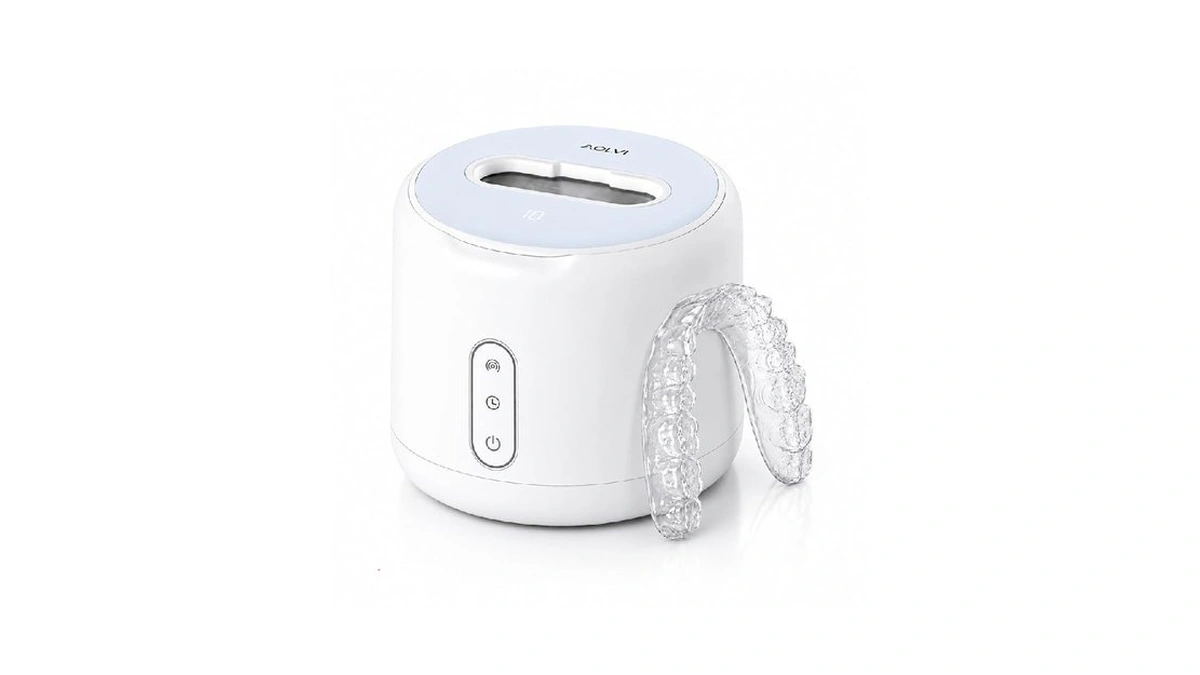 Aolvi Ultrasonic Retainer Cleaner Machine, Ipx6 Waterproof Denture Cleaner, 3