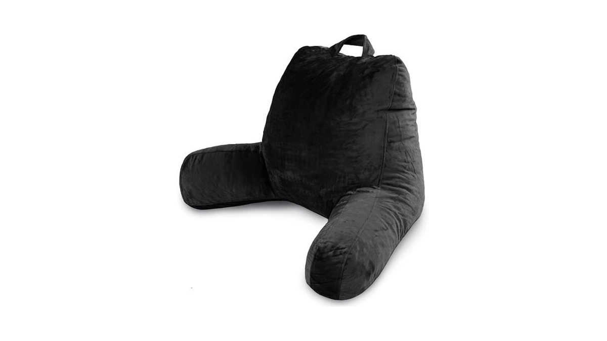 Milliard Reading Pillow With Arms, Black, Cozy Shredded Memory Foam