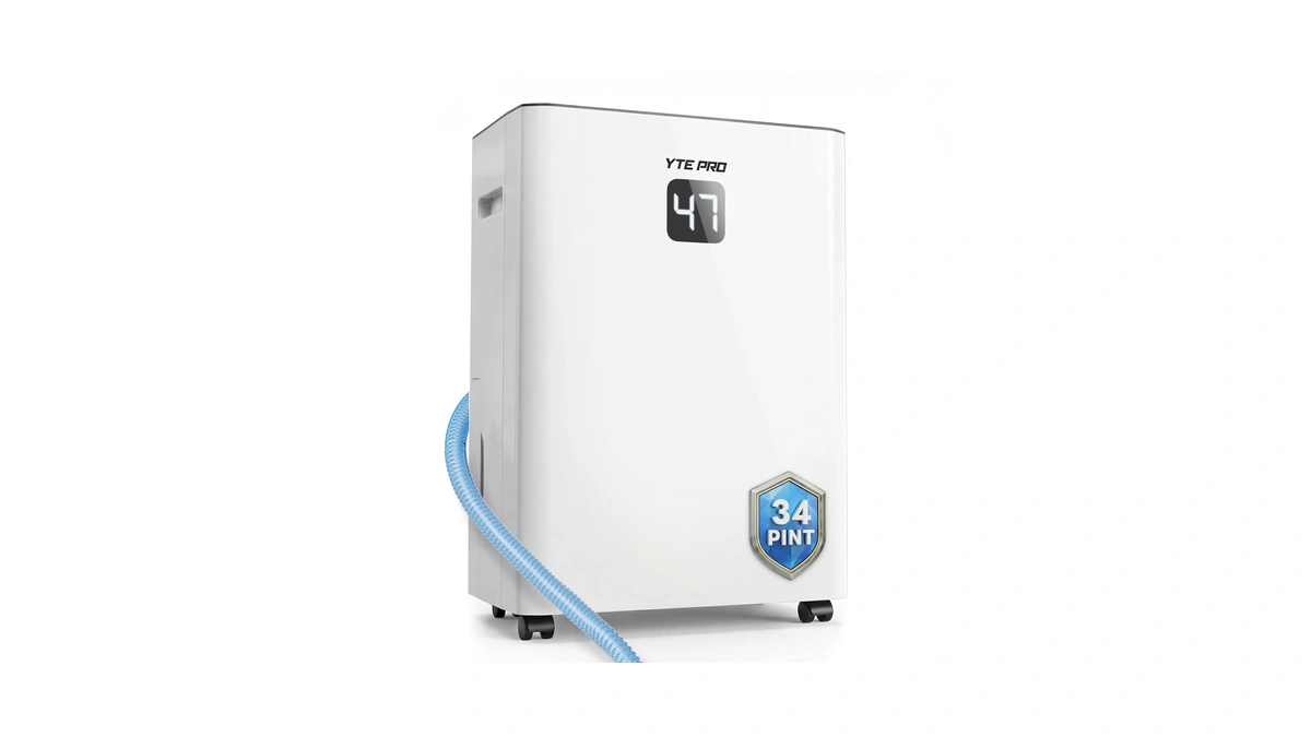 34pint Dehumidifier For 2500sq.ft, Compressor Dehumidifiers For Home, Front Led