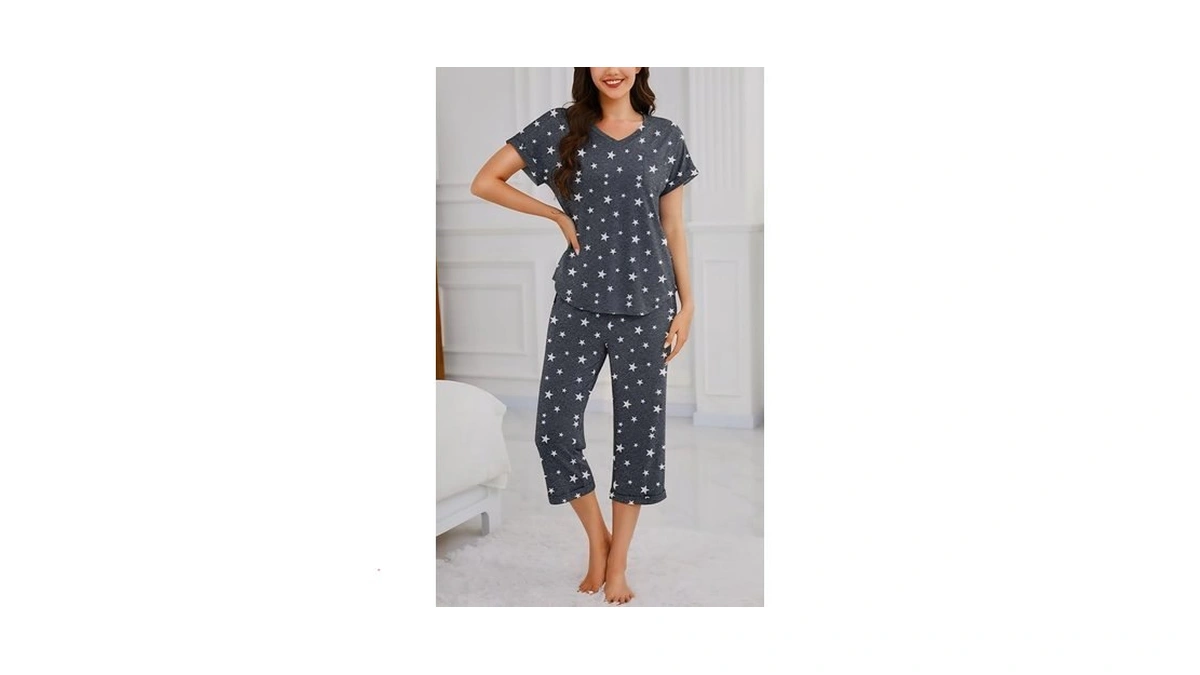 Marvmys Womens Short Sleeve Pj Sets With Pockets V Neck