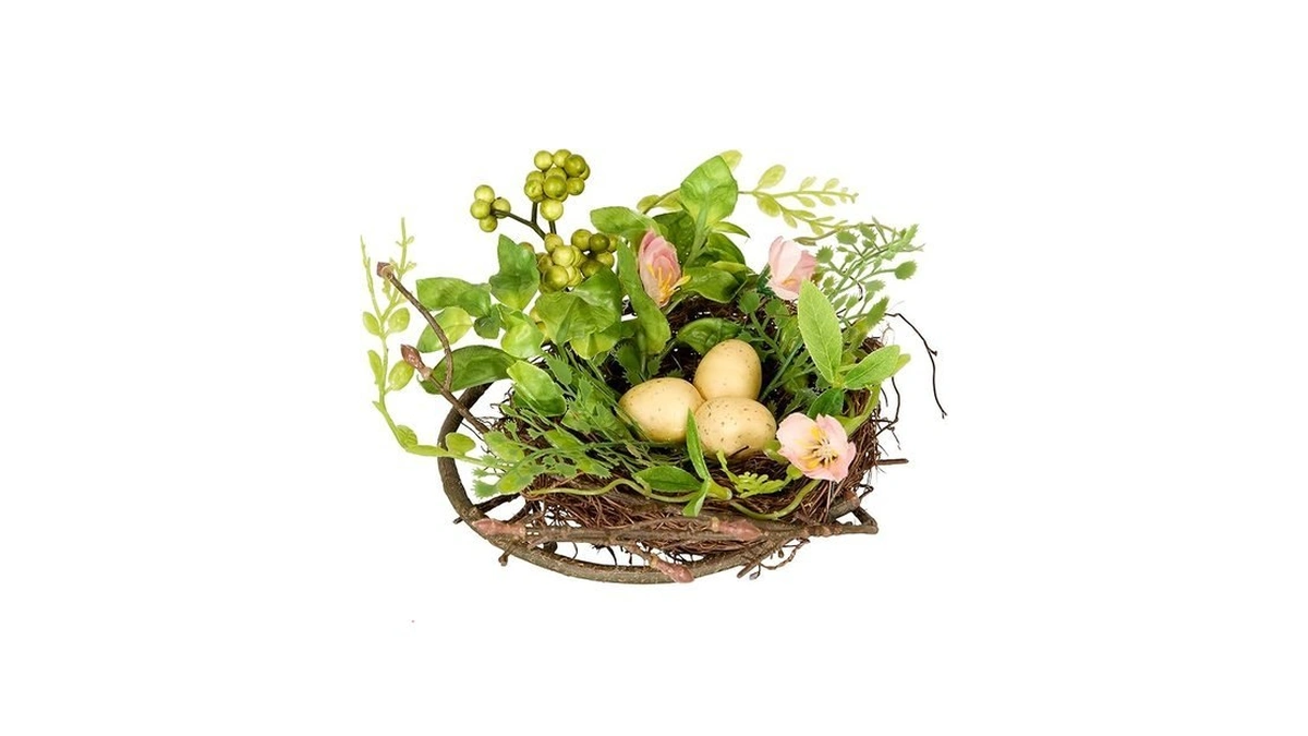 National Tree Company 6 Inch Blossom Bird’s Nest With Eggs,