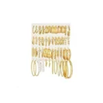 Gold Hoop Earrings Set For Women, 24 Pairs Trendy Chunky
