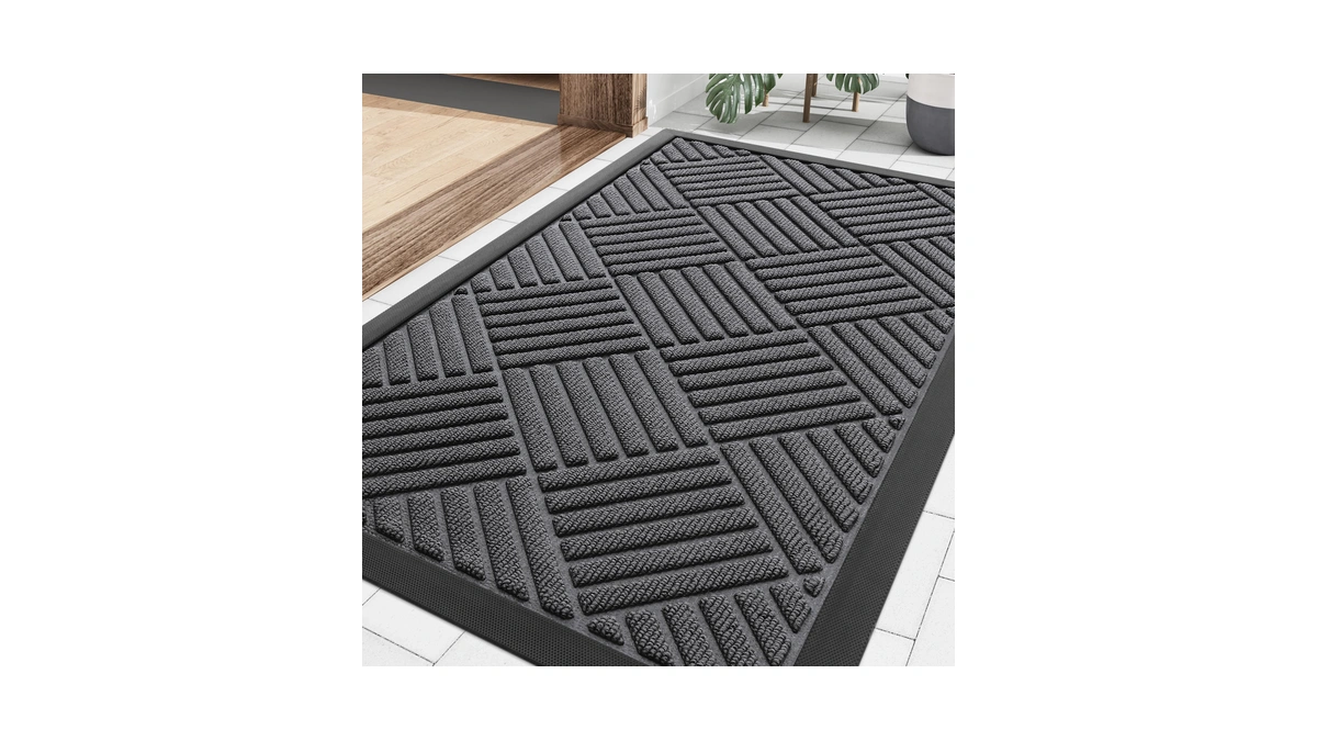 Smiry Front Door Mat Outside Entrance, Heavy Duty Outdoor Indoor