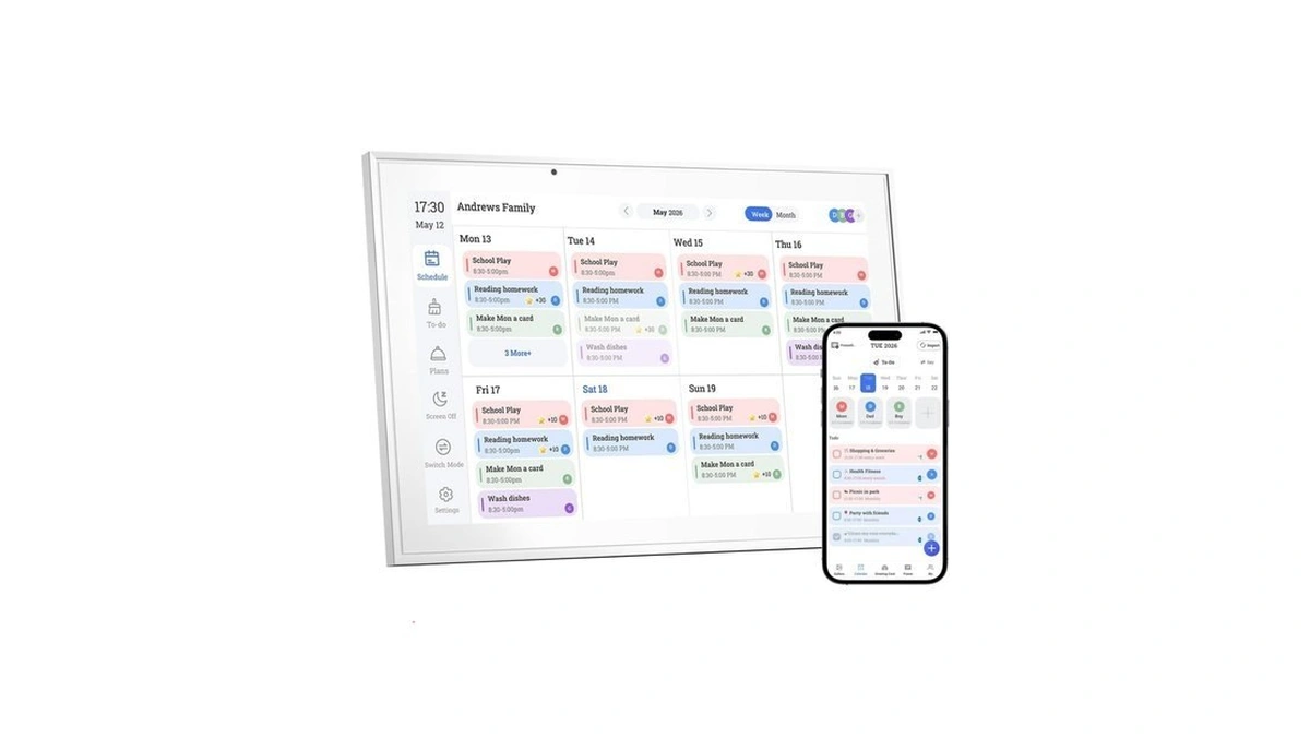 Qunub 10.1 Inch Digital Calendar & Chore Chart – Interactive