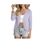 Grace Karin Women Lightweight Summer Cardigans 3/4 Sleeve Cropped Cardigan