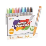 Hotu Long Lasting Acrylic Paint Markers Brush Tip 18 Colors,