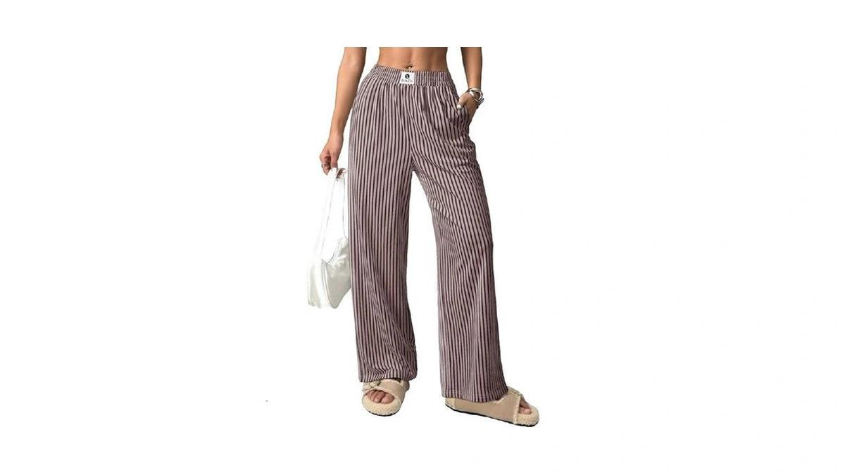 Evaless Women's Striped Pants Spring Summer 2026 Comfy Pajama Pants