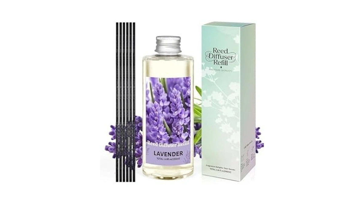 Strn Lavender Essential Oil Reed Diffuser Refill 200ml Long-lasting Aromatherapy,