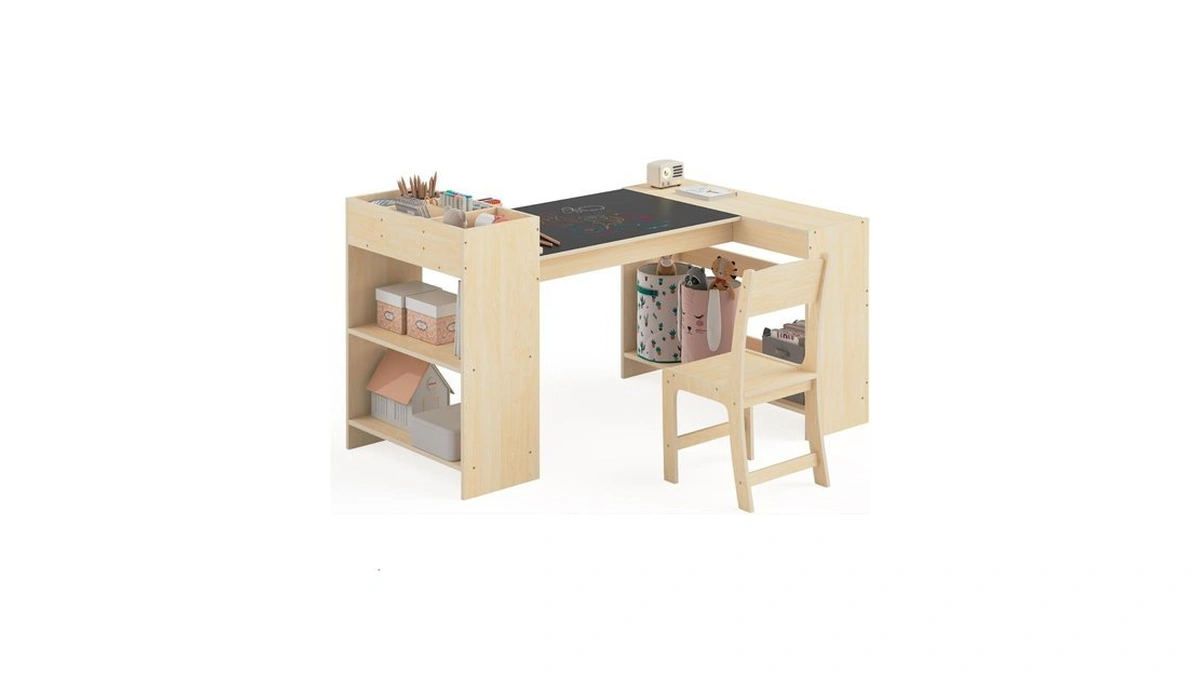 Bbgroundgrm Kids Art Table And 1 Chairs Set, Kids Craft