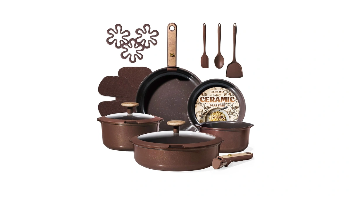 Carote Pots And Pans Set, Ceramic Cookware Set Non Stick
