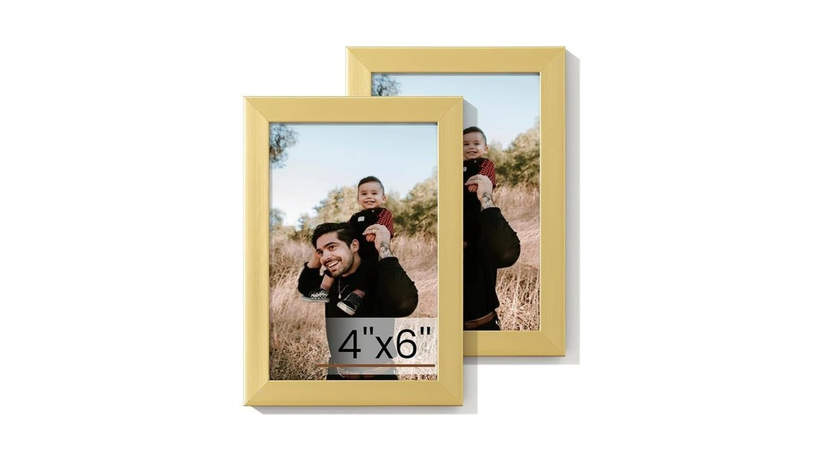 Heimlove 4x6 Picture Frame Set Of 2,gold 4x6 Photo Frames