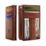 Runbox Magnetic Closure Slim Wallet For Men, Leather Front Pocket