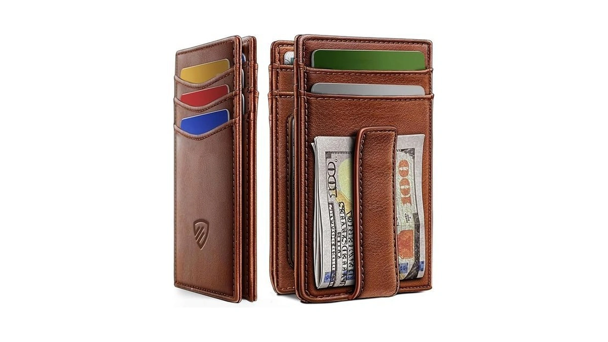 Runbox Magnetic Closure Slim Wallet For Men, Leather Front Pocket