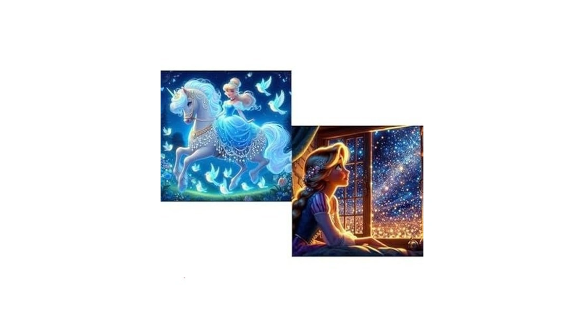 Keyranke 2 Pack Princess Diamond Painting Kits For Adults 5d