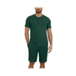 Nitagut Men’s Summer Pajama Set Lightweight Loungewear Short Sleeve Henley