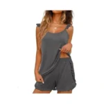 Justfashionnow Shorts Pajama Set For Women Ruffle Cami Set Summer