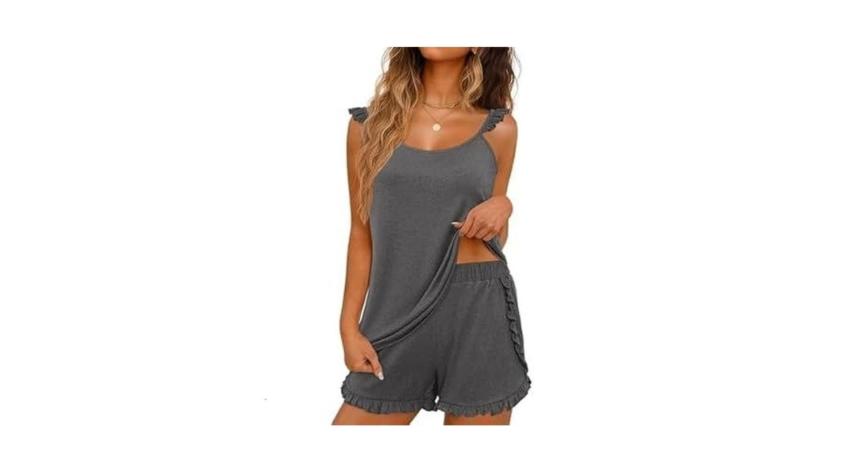 Justfashionnow Shorts Pajama Set For Women Ruffle Cami Set Summer
