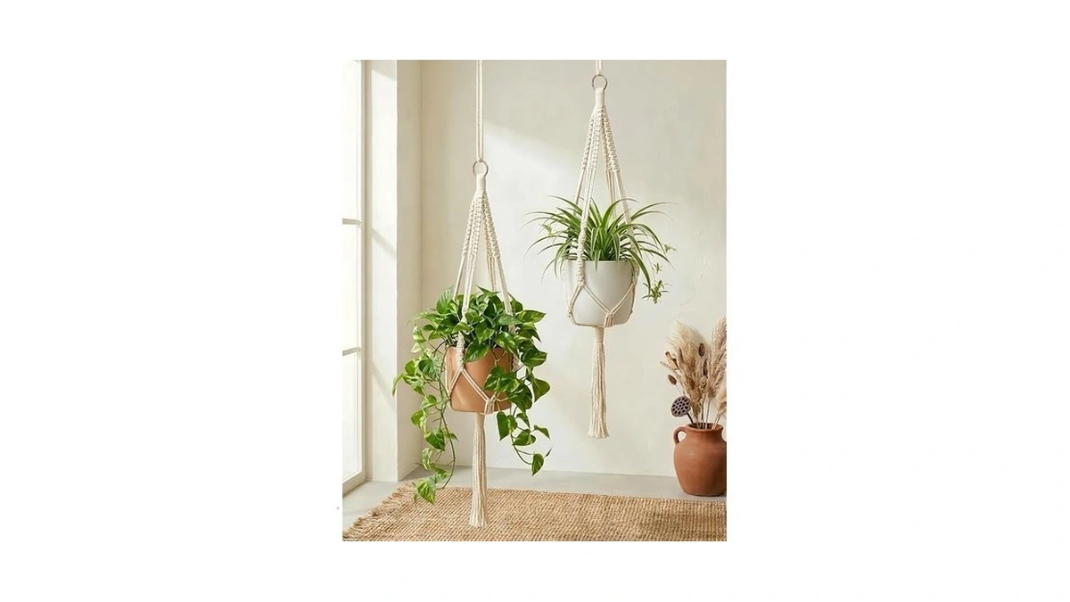 Bamworld Macrame Plant Hanger Indoor Hanging Planter For Plants Hanging
