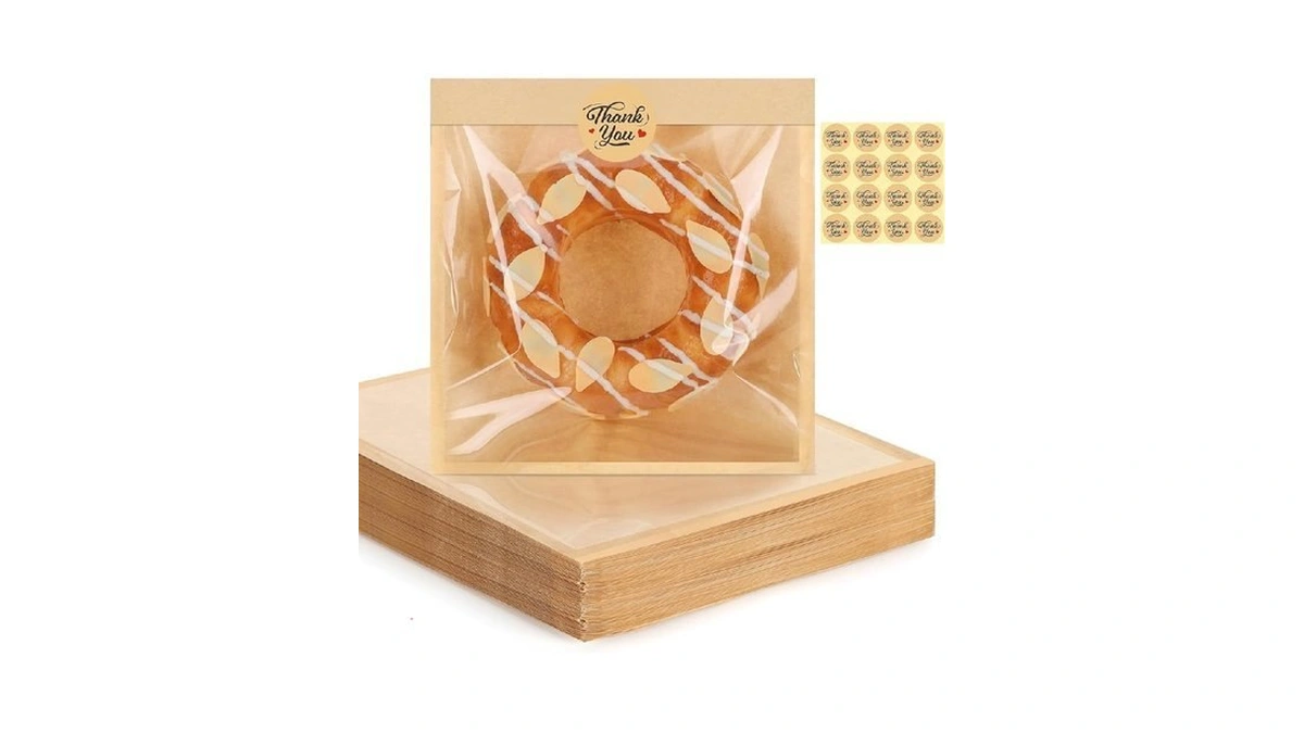 120 Pack Cookie Bags With Seal, 7.1x7.5 Inch Self Sealing