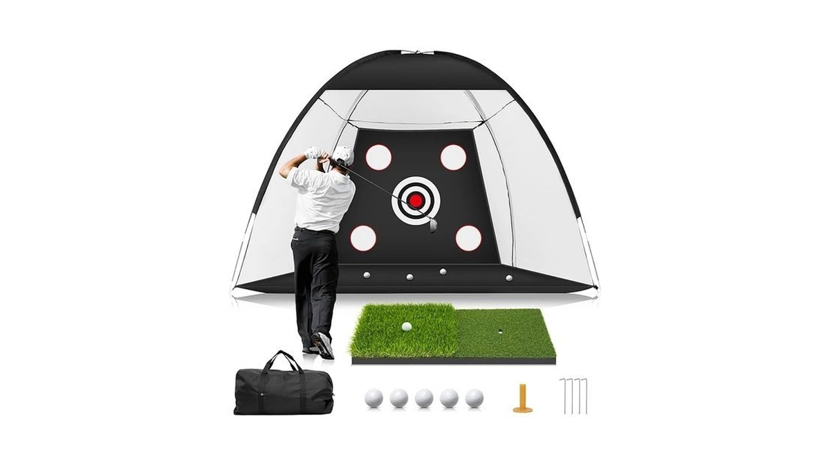 Muvpoh Golf Net: 10x7ft Golf Practice Net For Backyard Chipping