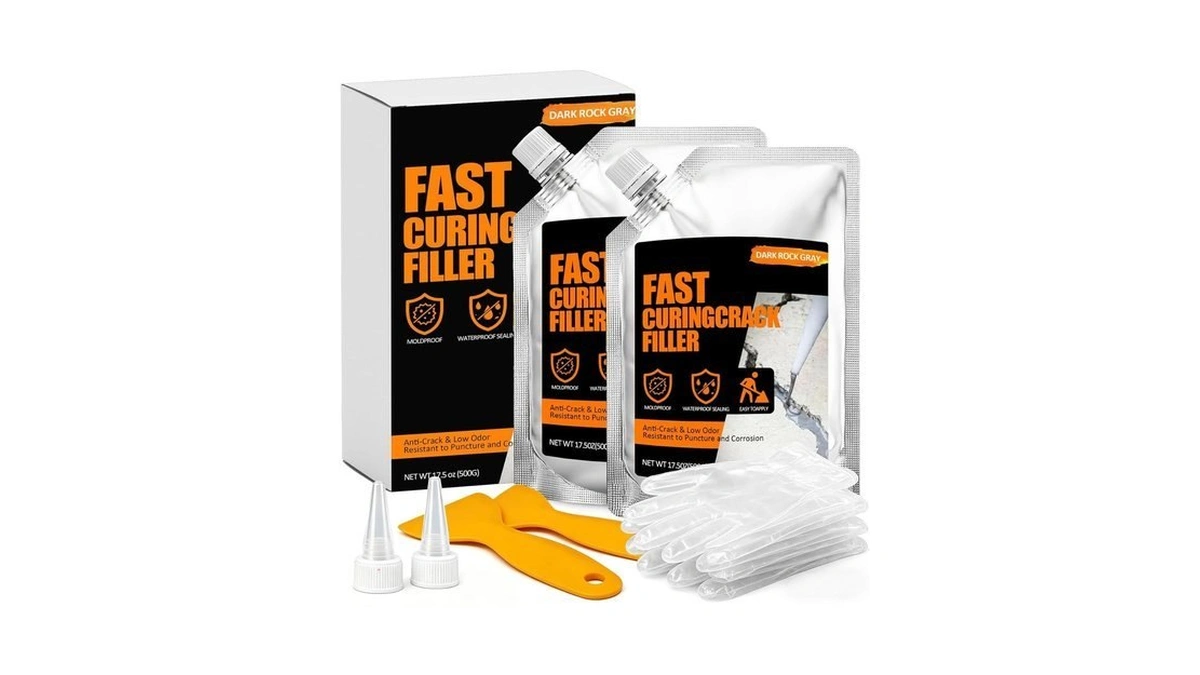 Concrete Crack Filler 2 Pack, Self-leveling Cement Crack Repair, High
