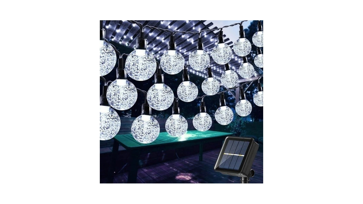 Toodour Solar String Lights Outdoor, 56ft 100 Led Globe String