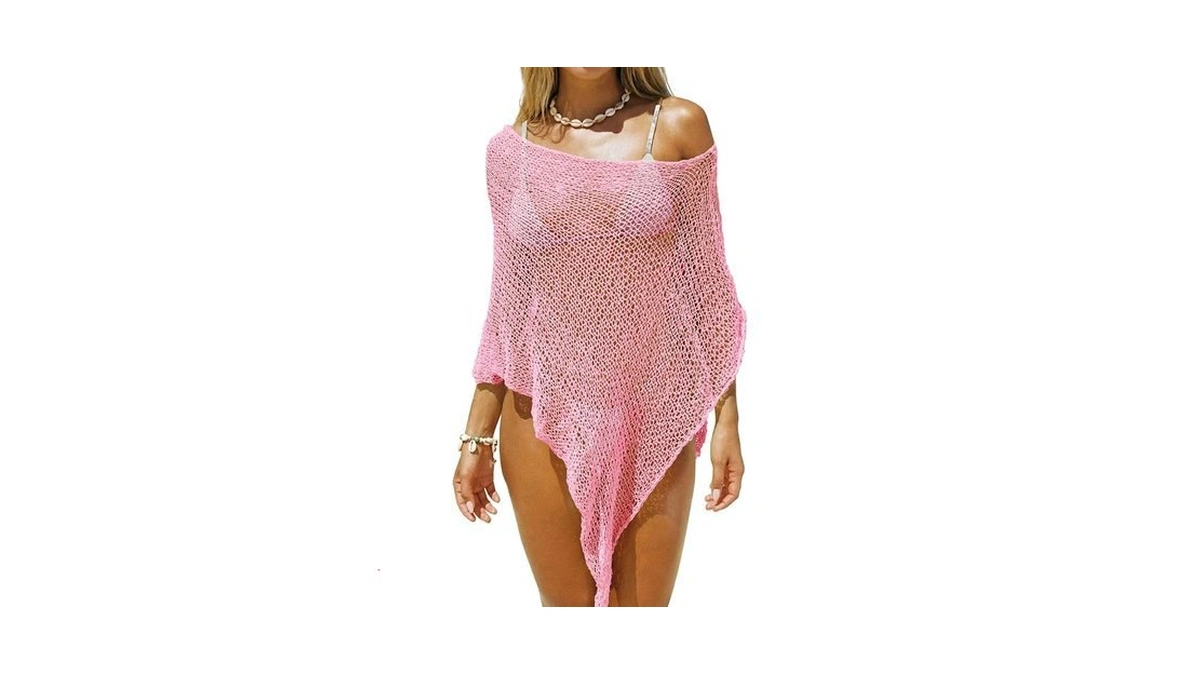 Saodimallsu Womens Sheer Cover Ups Lightweight Crochet Knit Mesh Shrug