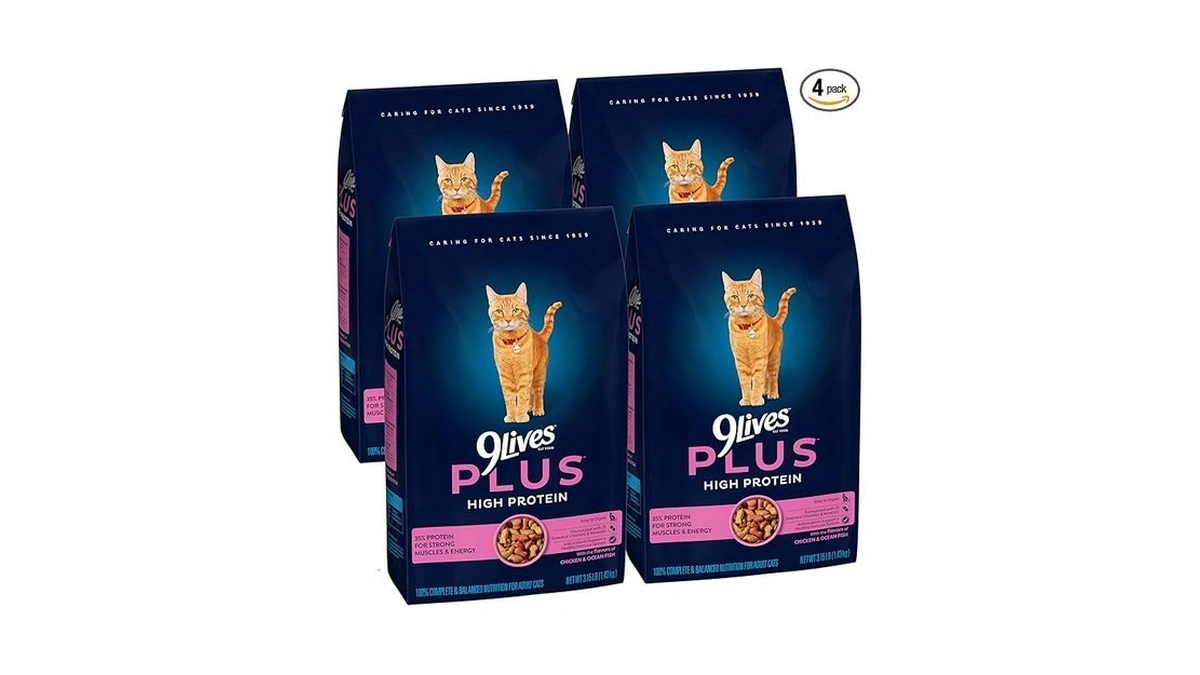 9lives Plus High Protein Dry Cat Food, 3.15 Lb. Bag