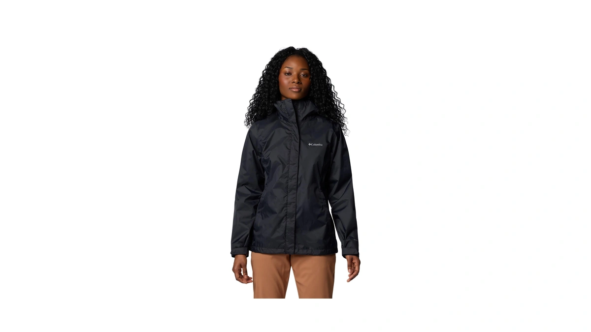 Columbia Womens Arcadia Ii Waterproof Rain Jacket, Black, 3x