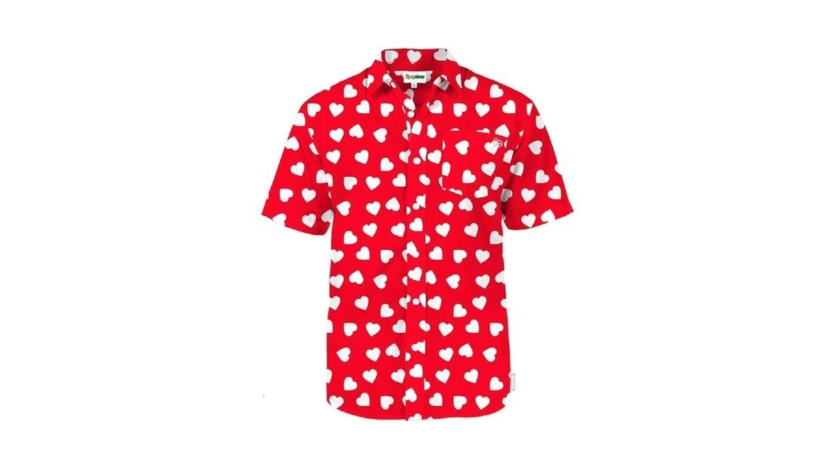 Tipsy Elves Heartbeat Button Down Shirt For Men Size 3x-large