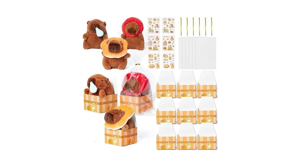 Capy Party Favors For Kids - 6pcs Plush Stuffed Animals