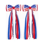 4th Of July Patriotic Hair Bows For Girls - Red