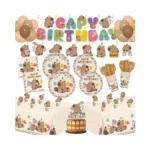 182pcs Capybara Birthday Party Decorations Disposable Tableware Set Includes Plates