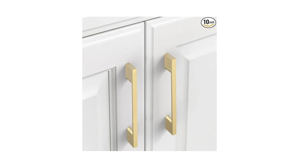 9build 10 Pack Brushed Brass Cabinet Pulls 5 Inch Kitchen