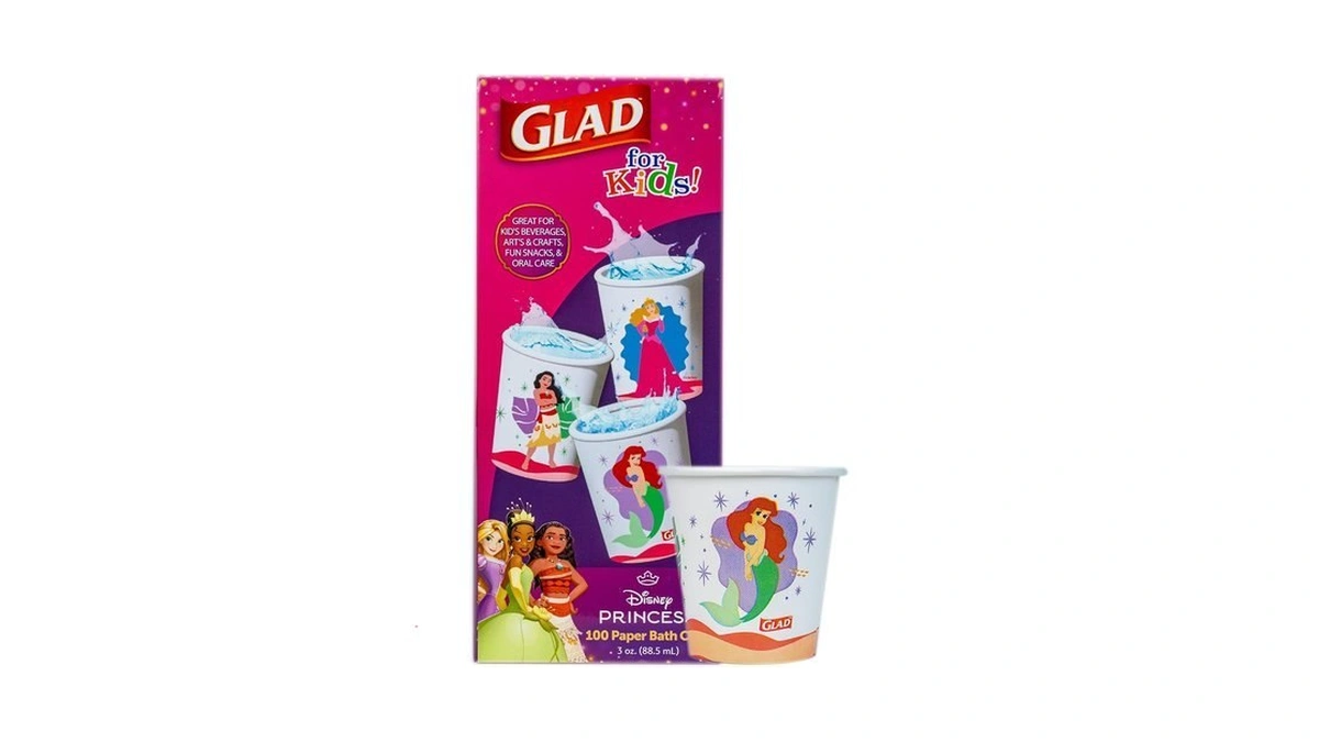 Glad For Kids Disney Princess Disposable Mini Paper Cups For