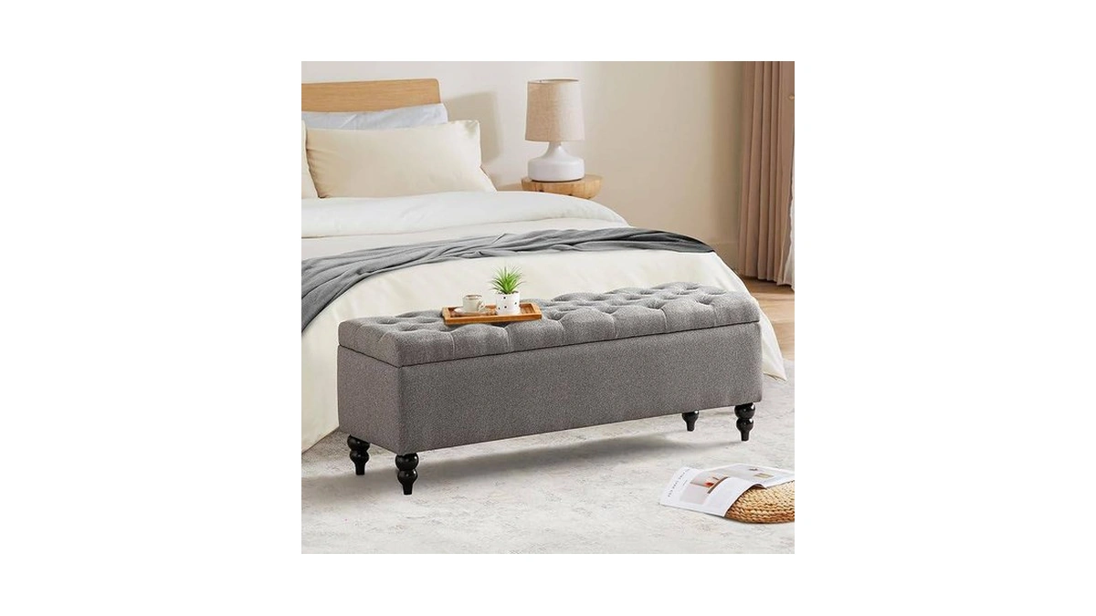 Busaurus Storage Ottoman Bench 50.2 Inches, Upholstered End Of Bed