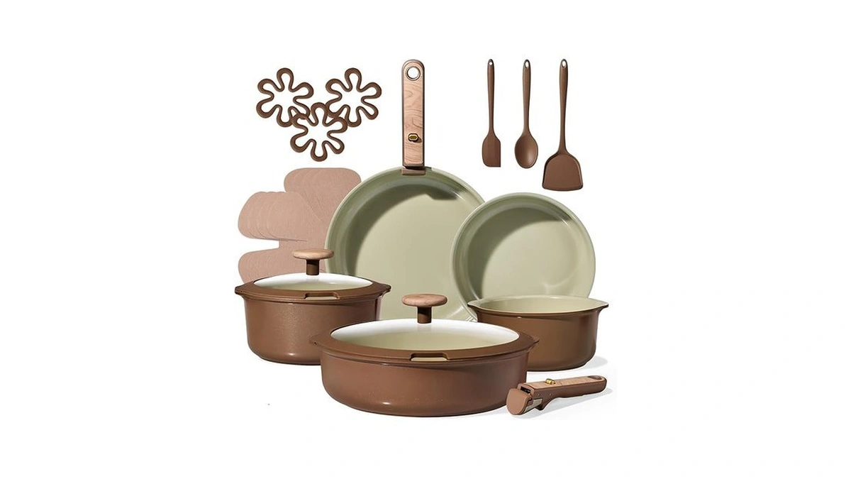 Carote Ceramic Cookware Set, Pots And Pans Set Non Stick