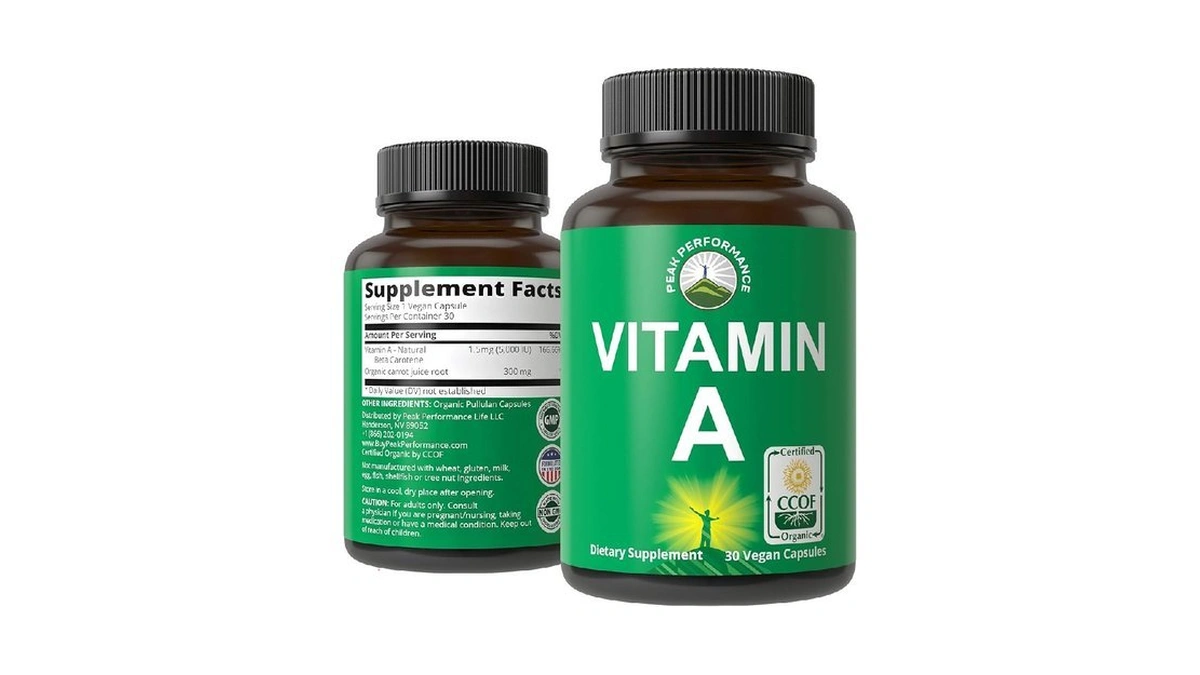Certified Organic Vitamin A 5000 Iu Supplement Capsules - High