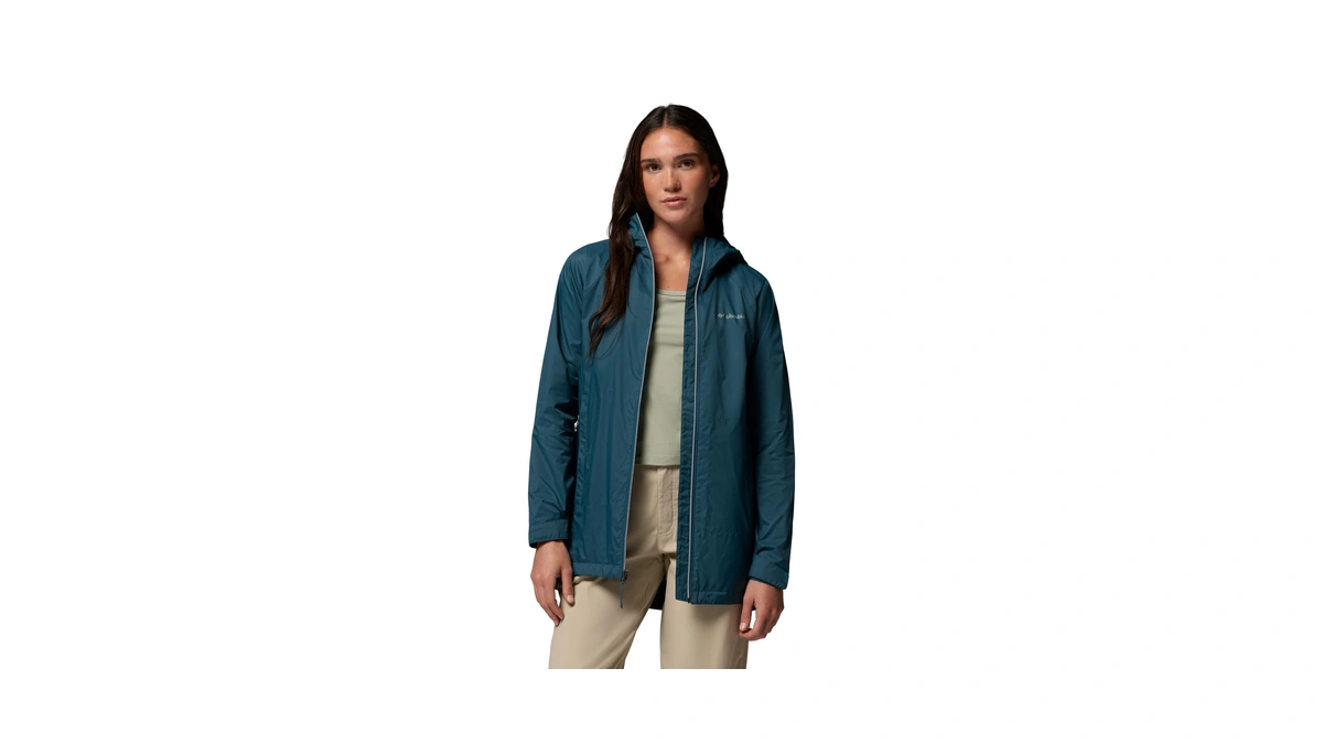 Columbia Women's Switchback Ii Lined Long Rain Jacket, Everblue, X-large
