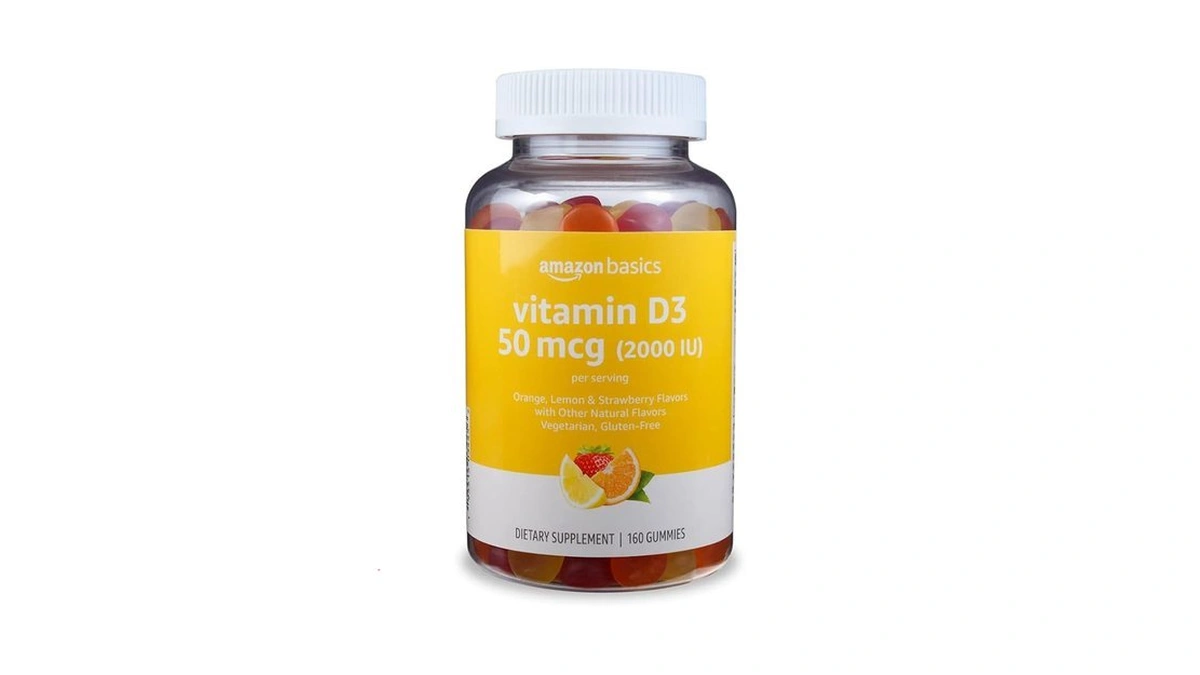 Amazon Basics Vitamin D3 2000 Iu Gummies, Orange, Lemon &