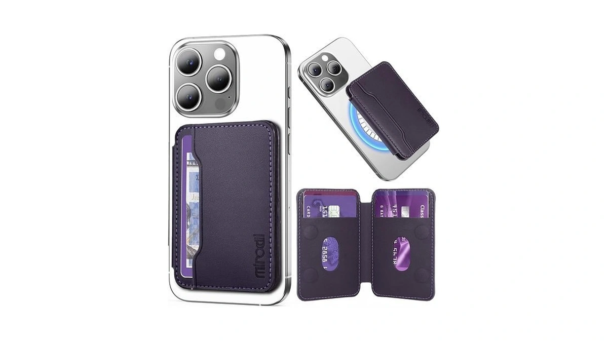 Miroddi For Magsafe Wallet, Ultra-thin Leather Magnetic Phone Wallet Compatible