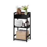 Poxaka 3 Tier Bamboo Bathroom Shelves With Drawer, Ladder Shelf