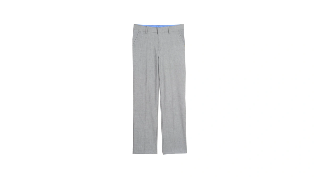 Izod Boys Patterned Flat Front Dress Pant, Sharkskin Light Grey,