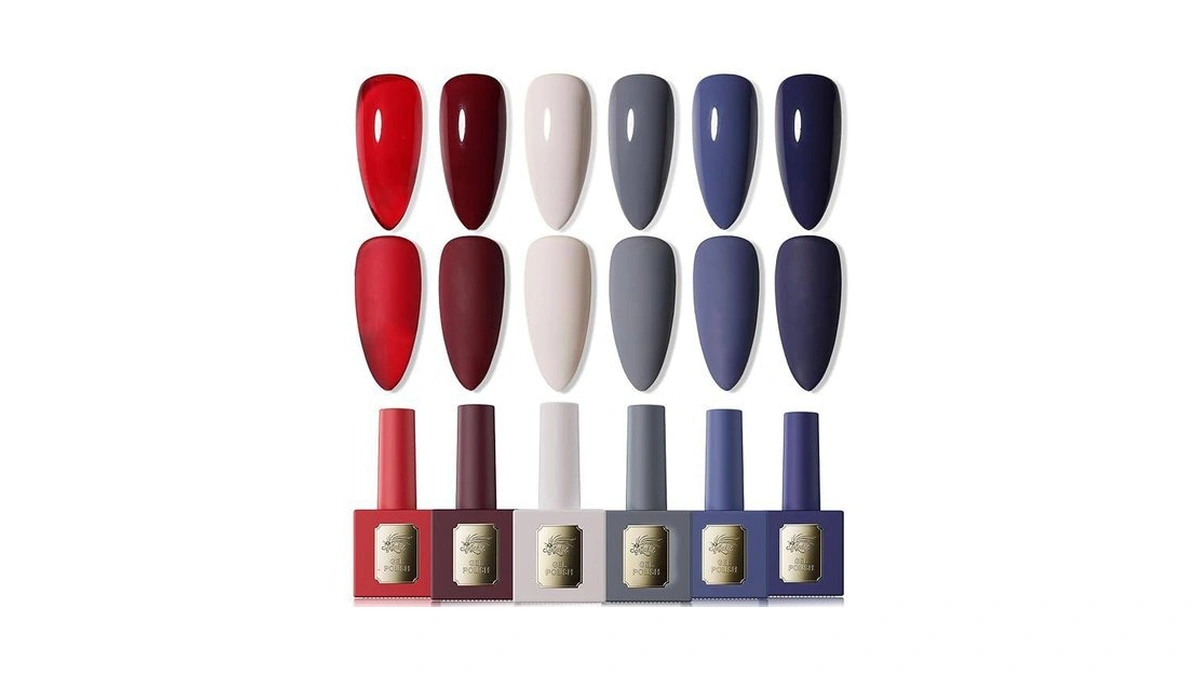 Gellaktik 6pcs 12ml Gel Nail Polish Set With Red White