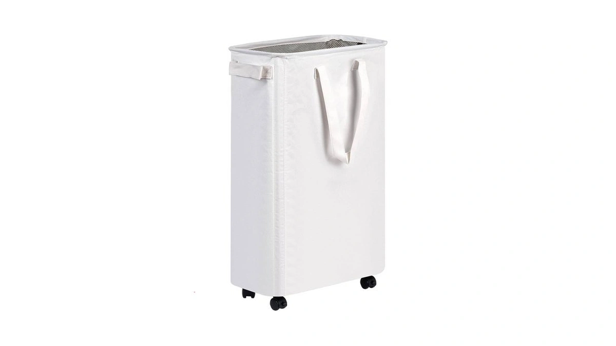 Efluky Slim Laundry Basket With Wheels, Rolling Laundry Hamper On