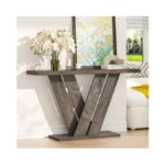 Karlott 51 Inch Console Table, Modern V-shaped Entryway Table, Wood